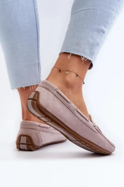 Damskie Zamszowe Mokasyny Fioletowe Si Passione