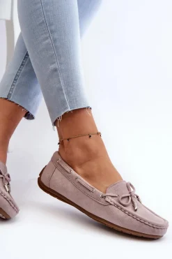 Damskie Zamszowe Mokasyny Fioletowe Si Passione