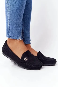 Damskie Zamszowe Mokasyny Czarne Madelyn