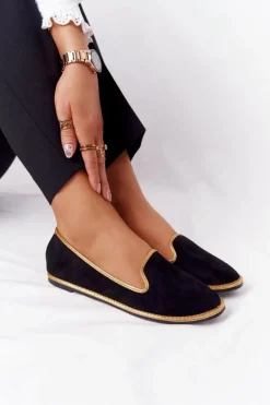 Damskie Zamszowe Mokasyny Lu Boo Czarne