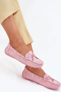 Damskie Zamszowe Mokasyny Jasnoróżowe Si Passione