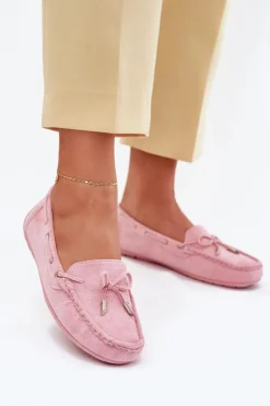 Damskie Zamszowe Mokasyny Jasnoróżowe Si Passione