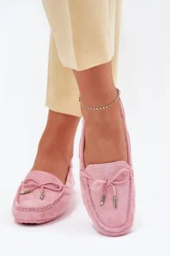 Damskie Zamszowe Mokasyny Jasnoróżowe Si Passione