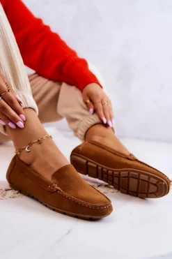 Damskie Zamszowe Mokasyny Big Star JJ274660 Camel