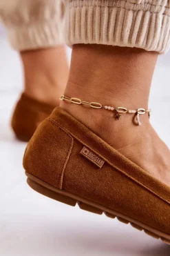 Damskie Zamszowe Mokasyny Big Star JJ274660 Camel