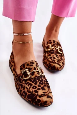 Damskie Zamszowe Mokasyny Brązowo-Czarne Coriso