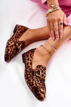 Damskie Zamszowe Mokasyny Brązowo-Czarne Coriso