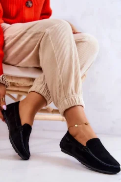 Damskie Zamszowe Mokasyny Big Star JJ274654 Czarne