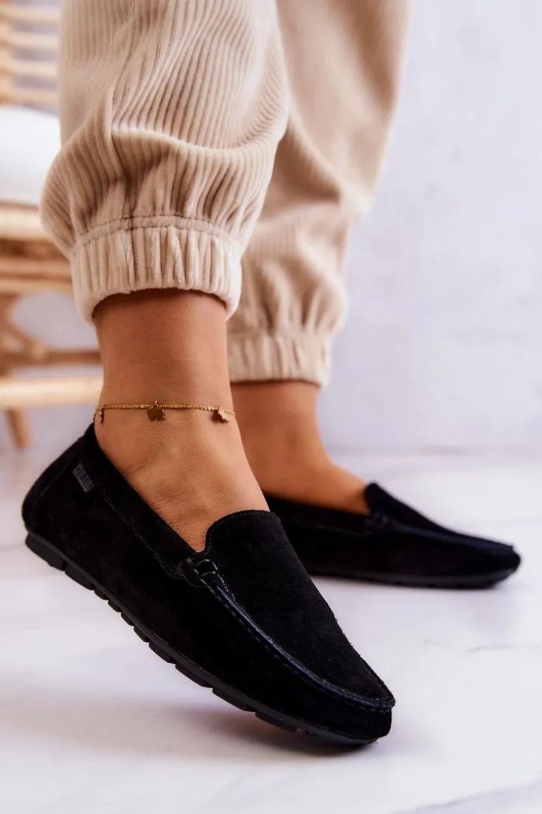 Damskie Zamszowe Mokasyny Big Star JJ274654 Czarne