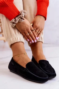 Damskie Zamszowe Mokasyny Big Star JJ274654 Czarne