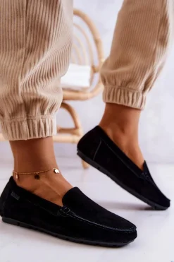 Damskie Zamszowe Mokasyny Big Star JJ274654 Czarne