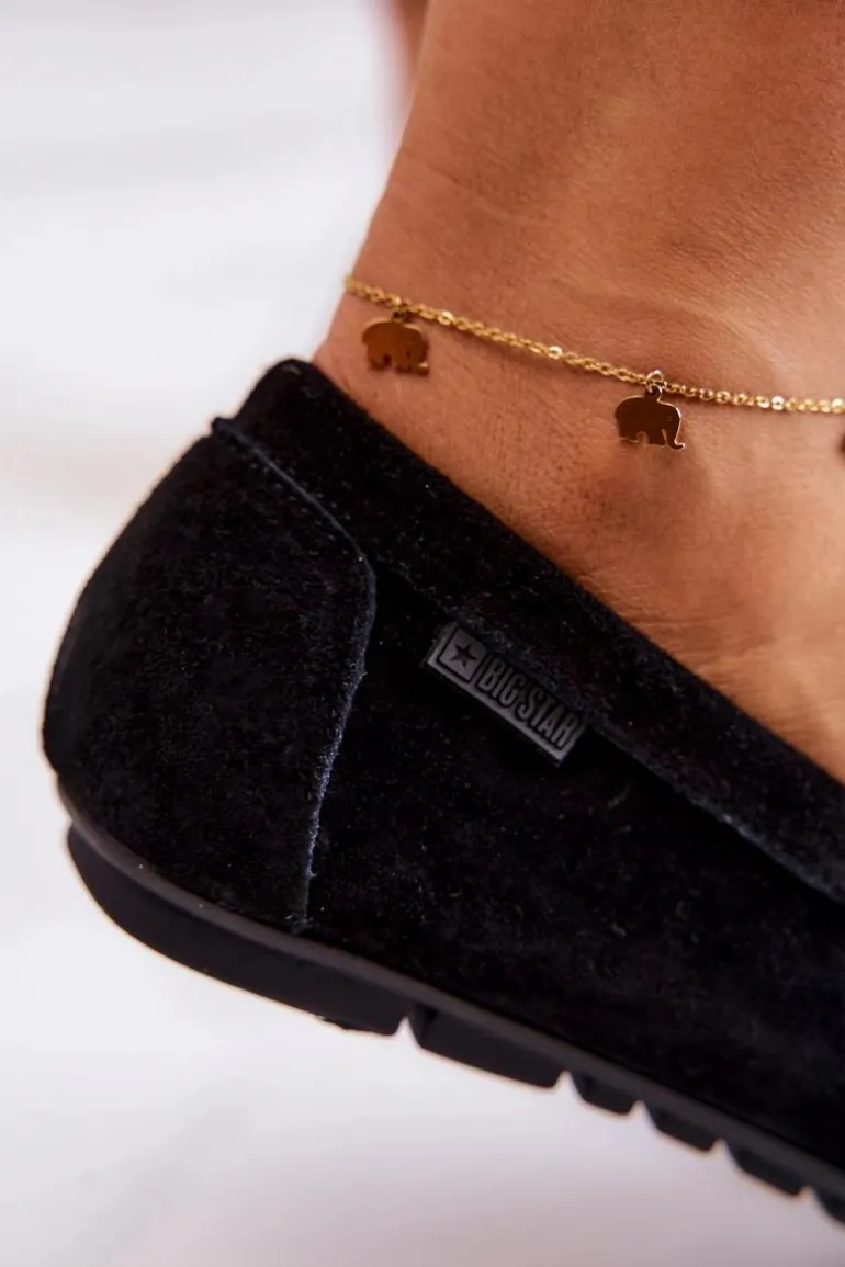 Damskie Zamszowe Mokasyny Big Star JJ274654 Czarne