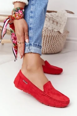 Damskie Zamszowe Mokasyny Czerwone San Marino