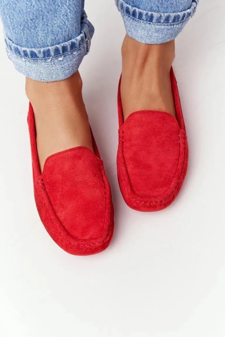Damskie Zamszowe Mokasyny Czerwone San Marino