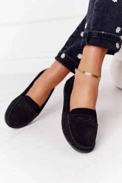 Damskie Zamszowe Mokasyny Big Star HH274662 Czarne