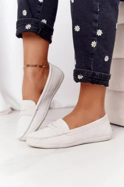 Damskie Zamszowe Mokasyny Big Star HH274665 Ecru