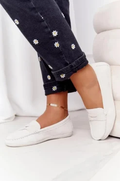 Damskie Zamszowe Mokasyny Big Star HH274665 Ecru