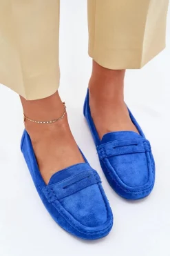 Damskie Zamszowe Mokasyny Kobaltowe Lenvie