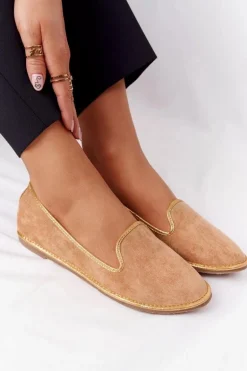 Damskie Zamszowe Mokasyny Lu Boo Camel