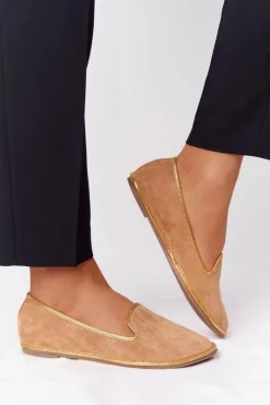 Damskie Zamszowe Mokasyny Lu Boo Camel