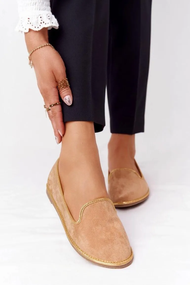 Damskie Zamszowe Mokasyny Lu Boo Camel