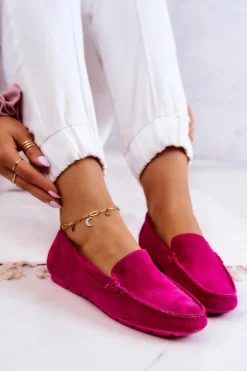 Damskie Zamszowe Mokasyny Big Star JJ274656 Fuksja