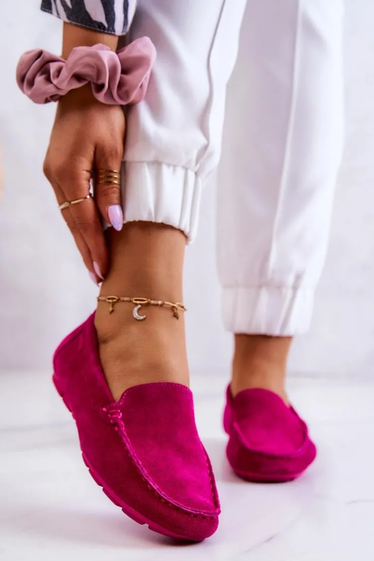 Damskie Zamszowe Mokasyny Big Star JJ274656 Fuksja