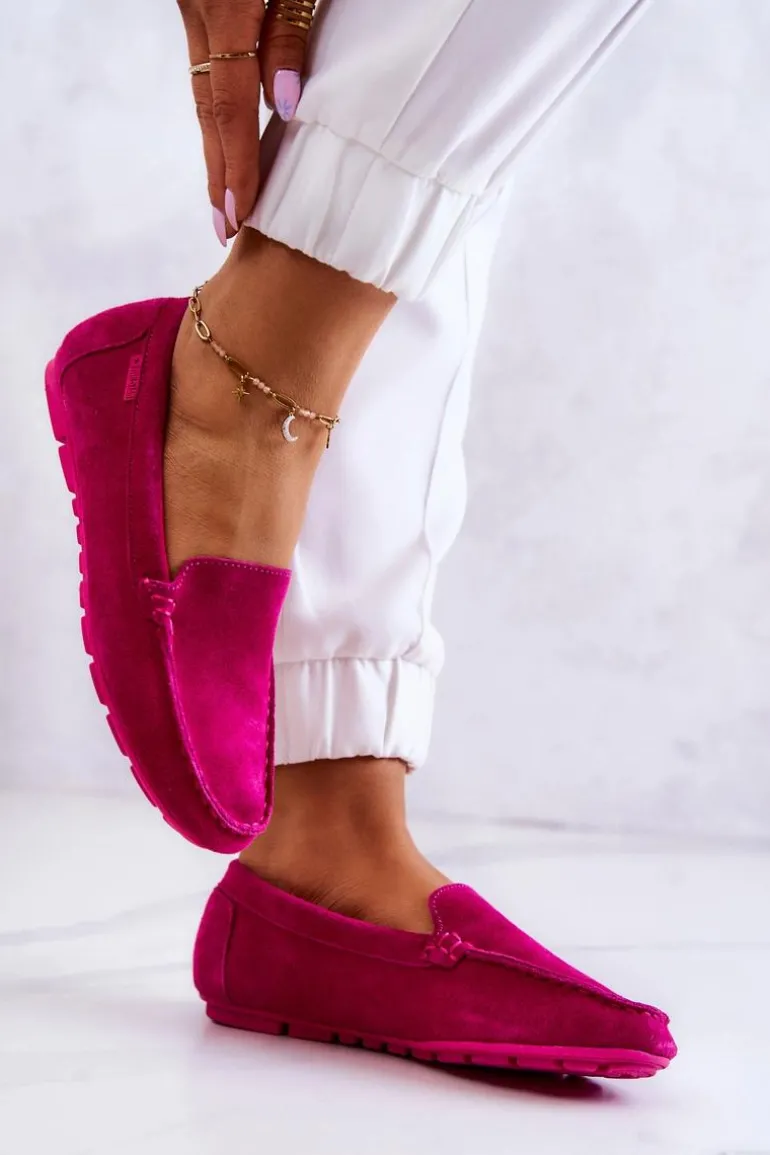 Damskie Zamszowe Mokasyny Big Star JJ274656 Fuksja