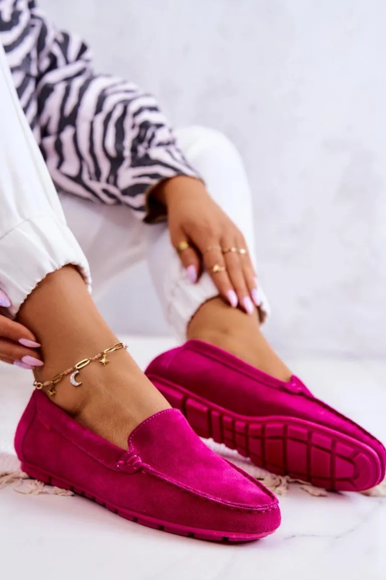 Damskie Zamszowe Mokasyny Big Star JJ274656 Fuksja