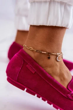 Damskie Zamszowe Mokasyny Big Star JJ274656 Fuksja