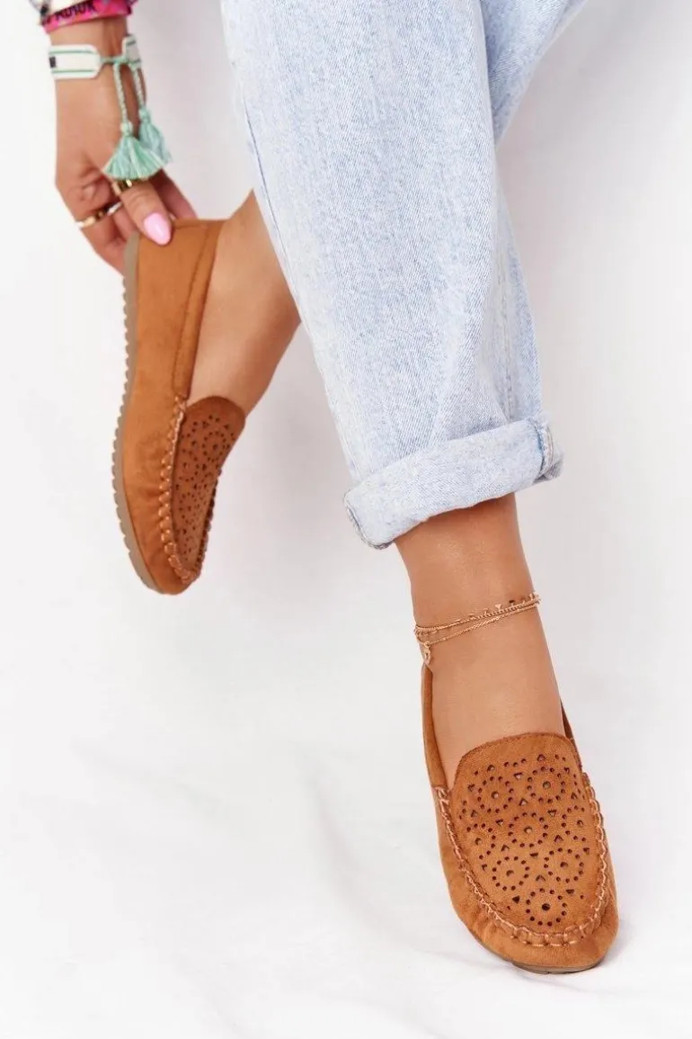 Damskie Zamszowe Mokasyny Camel Molly