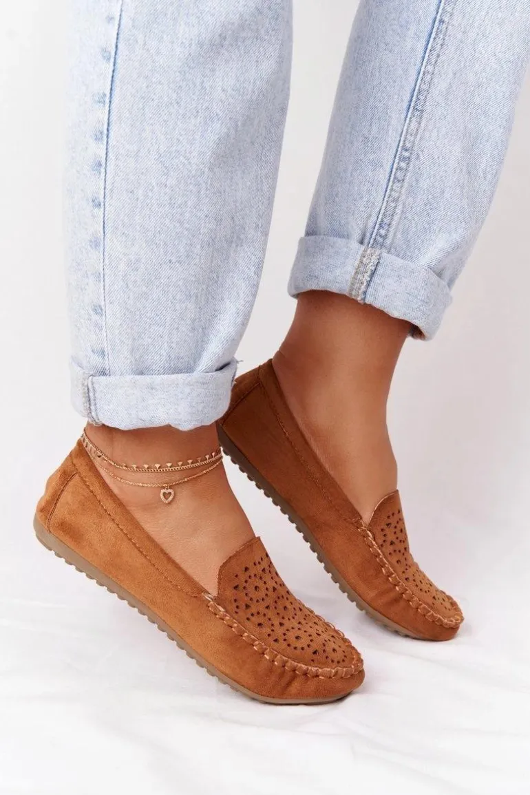Damskie Zamszowe Mokasyny Camel Molly