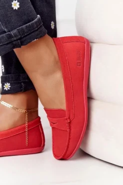Damskie Zamszowe Mokasyny Big Star HH274668 Koralowe