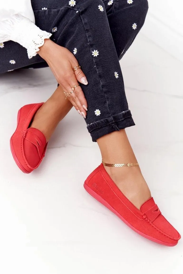 Damskie Zamszowe Mokasyny Big Star HH274668 Koralowe