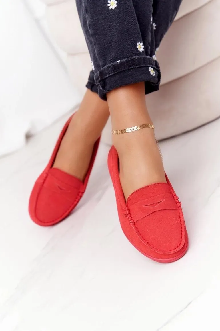 Damskie Zamszowe Mokasyny Big Star HH274668 Koralowe