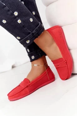 Damskie Zamszowe Mokasyny Big Star HH274668 Koralowe