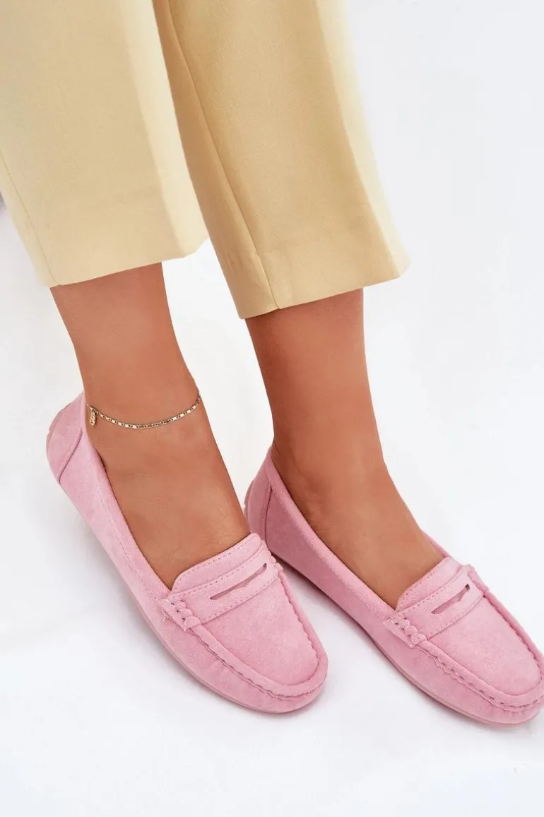 Damskie Zamszowe Mokasyny Jasnoróżowe Lenvie