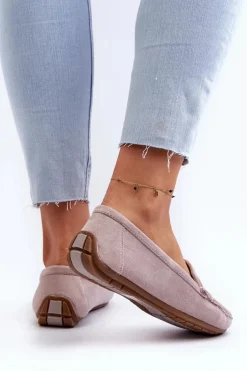 Damskie Zamszowe Mokasyny Fioletowe Lenvie