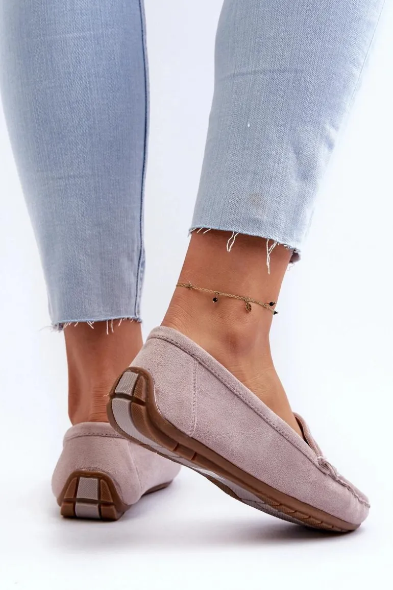 Damskie Zamszowe Mokasyny Fioletowe Lenvie