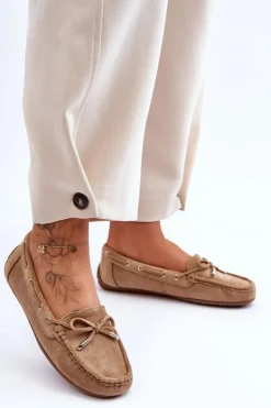 Damskie Zamszowe Mokasyny Brązowe Si Passione