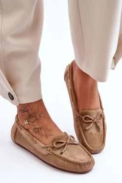 Damskie Zamszowe Mokasyny Brązowe Si Passione