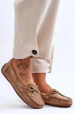 Damskie Zamszowe Mokasyny Brązowe Si Passione