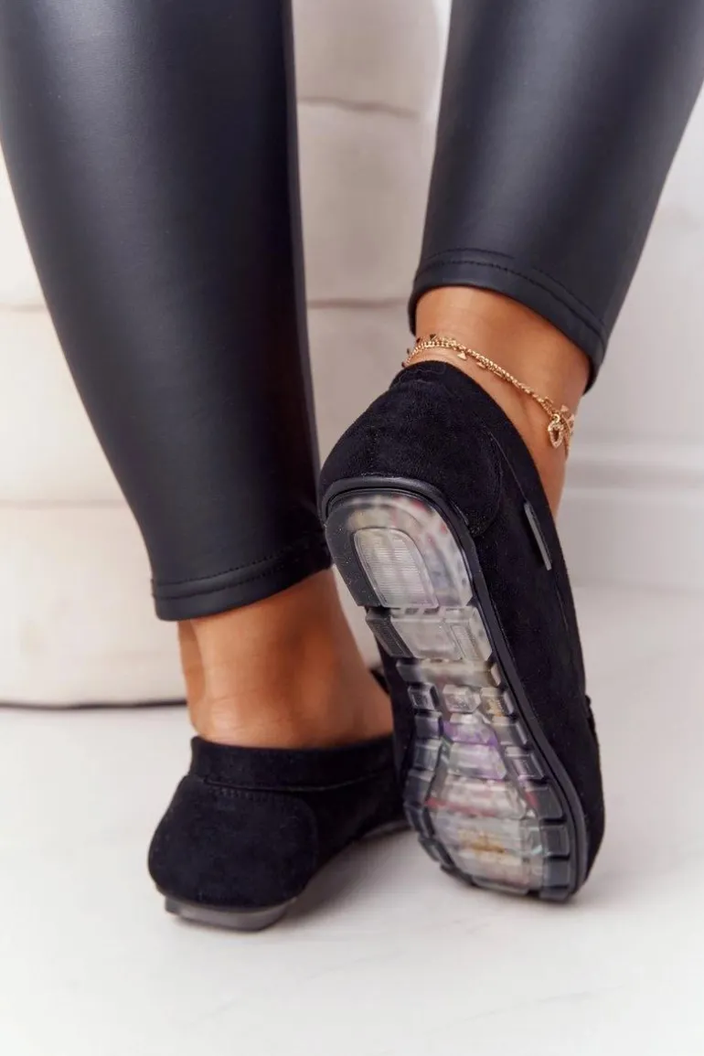 Damskie Zamszowe Mokasyny Czarne San Marino