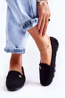 Damskie Zamszowe Mokasyny Czarne Colena