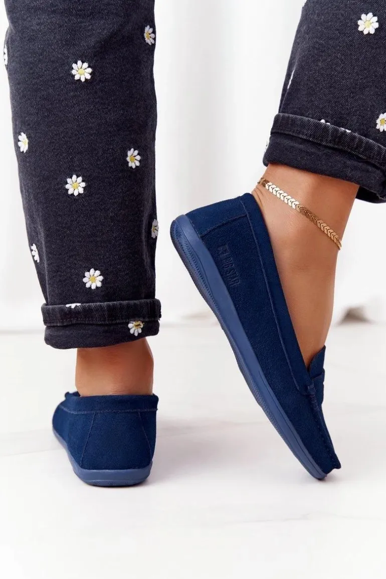 Damskie Zamszowe Mokasyny Big Star HH274663 Granatowe