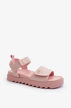 Damskie Zamszowe Sandały Na Platformie Big Star NN274701 Różowe