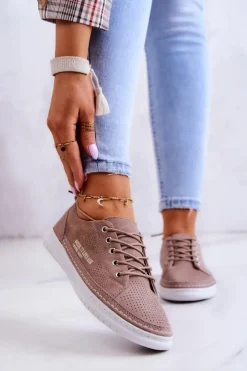 Damskie Zamszowe Tenisówki Brązowe Cloesa