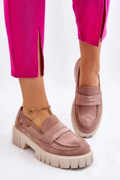 Damskie Zamszowe Wsuwane Półbuty Jasnobrązowe Fiorell