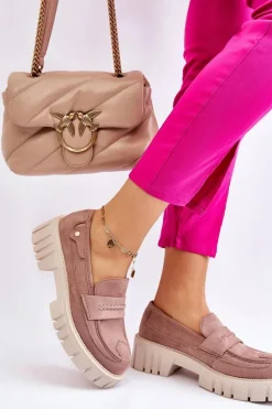 Damskie Zamszowe Wsuwane Półbuty Jasnobrązowe Fiorell