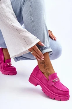 Damskie Zamszowe Wsuwane Mokasyny Różowe Pure Love